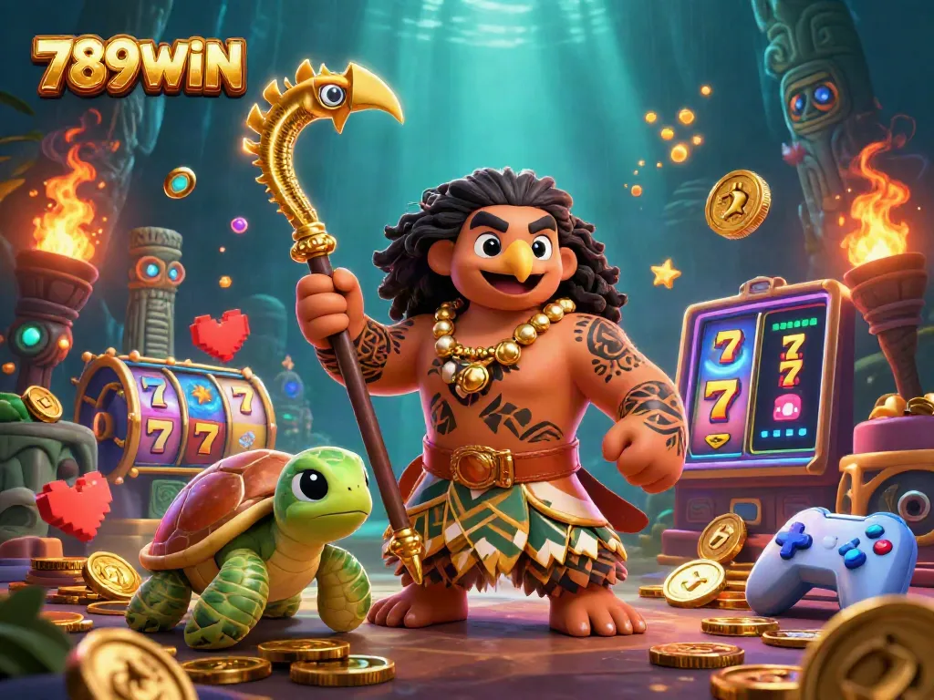 Engage in thrilling slots action at 789WIN with mythical characters and vibrant casino elements.