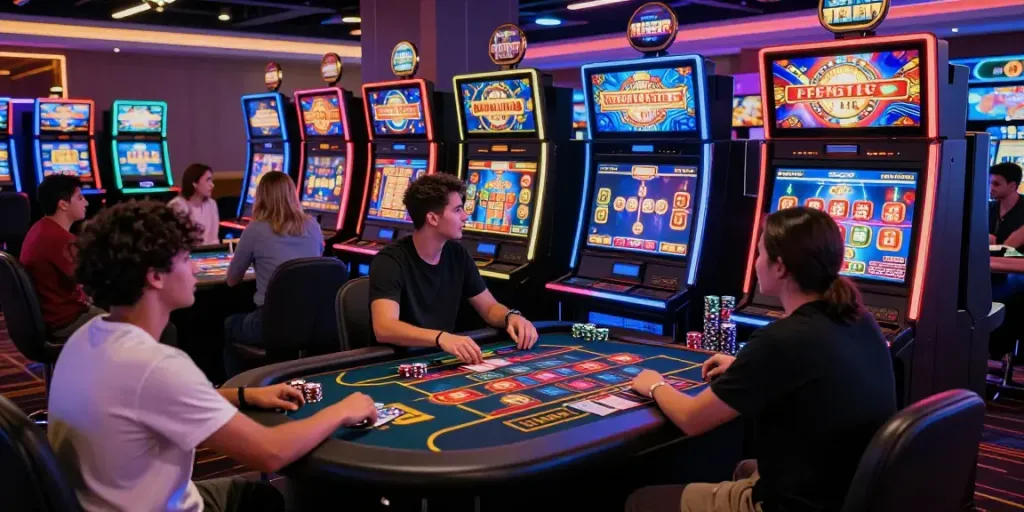 Players enjoying immersive gaming experiences at Man88 online casino, showcasing vibrant visuals and engaging interactions.