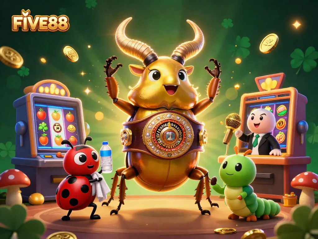 FIVE88 showcases a dynamic casino scene with colorful elements for gaming excitement.