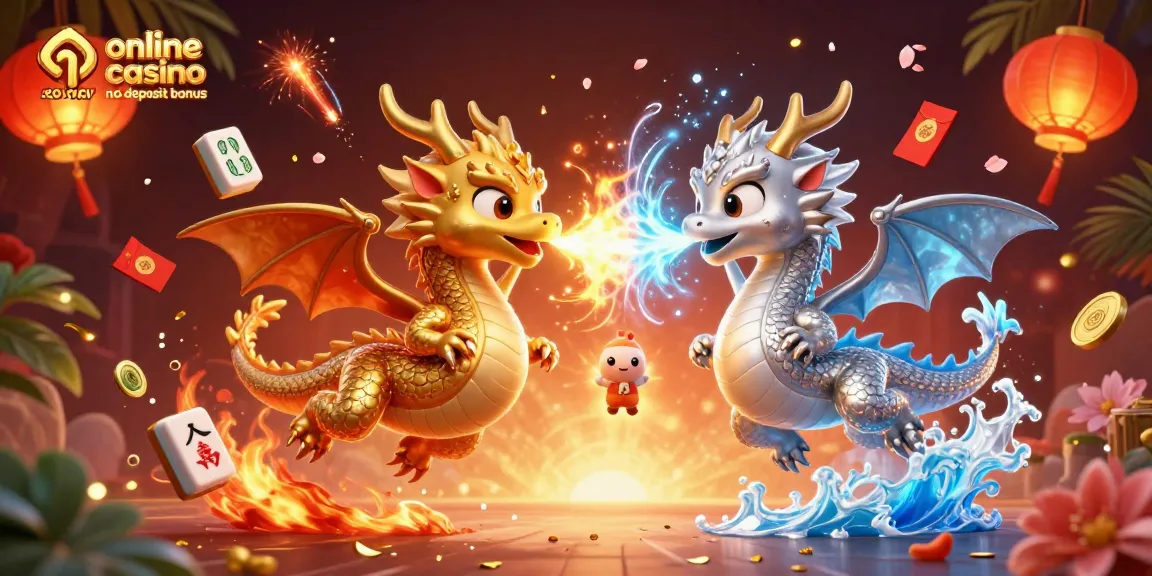 Experience the thrill of the online casino no deposit bonus with dragons amid vibrant game symbols.